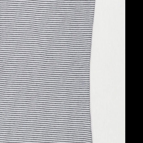 Zara Womens Grey Striped Polyester Bodycon Size S Scoop Neck Pullover