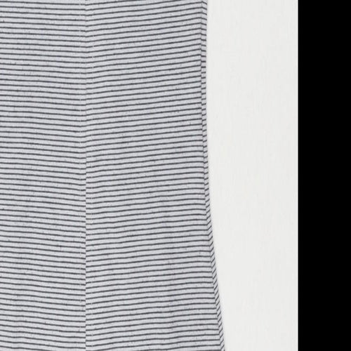 Zara Womens Grey Striped Polyester Bodycon Size S Scoop Neck Pullover