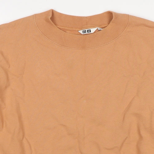 Uniqlo Mens Beige Cotton Pullover Sweatshirt Size M