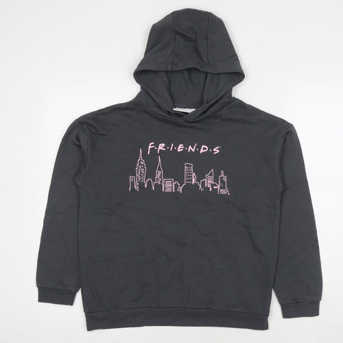 Friends Girls Grey Cotton Pullover Hoodie Size 11-12 Years Pullover - Logo