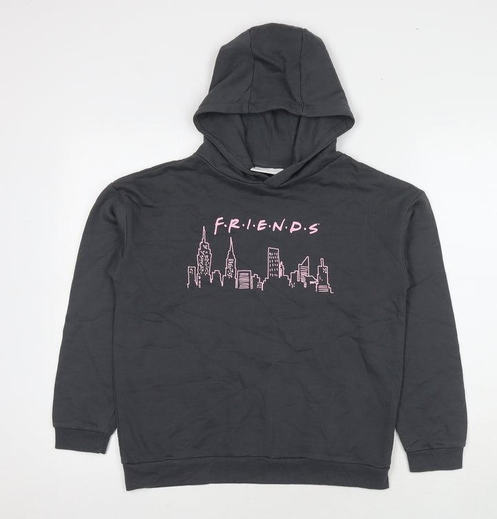 Friends Girls Grey Cotton Pullover Hoodie Size 11-12 Years Pullover - Logo