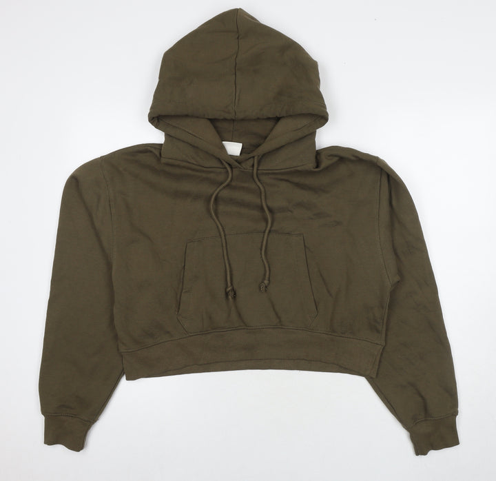 Pull&Bear Womens Green Cotton Pullover Hoodie Size XL Pullover