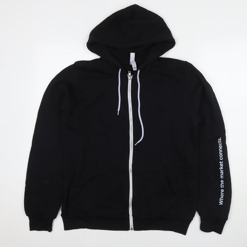 Bella&Canvas Mens Black Cotton Full Zip Hoodie Size M - Where the market connects.
