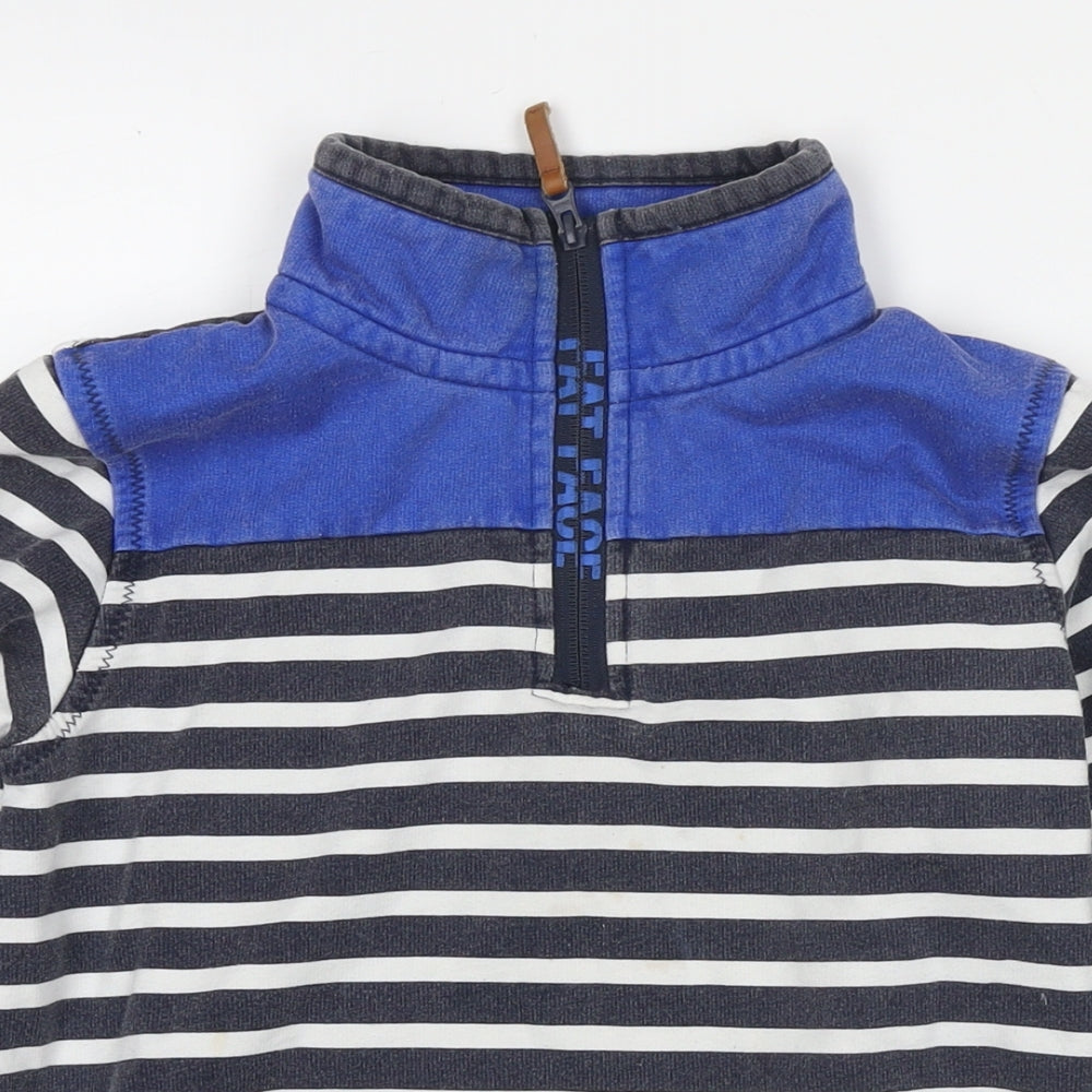 Fat Face Boys Black Striped Cotton Pullover Sweatshirt Size 10-11 Years Pullover - Life Is Out There logo