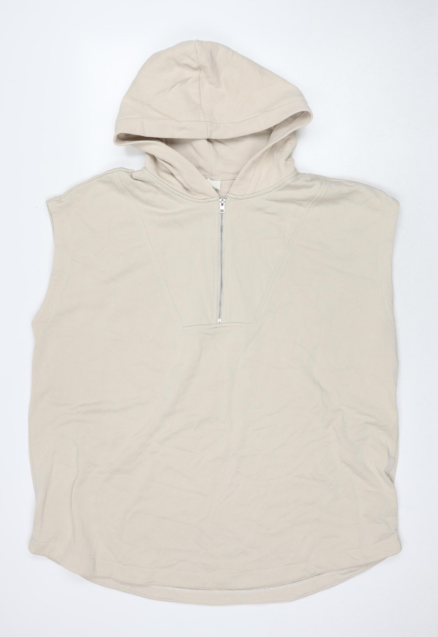 H&M Mens Beige Cotton Pullover Hoodie Size L