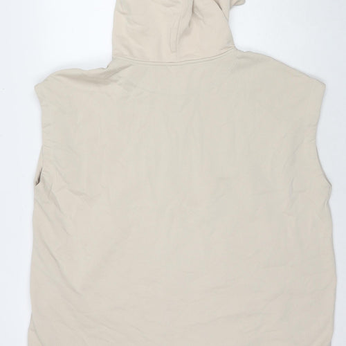 H&M Mens Beige Cotton Pullover Hoodie Size L