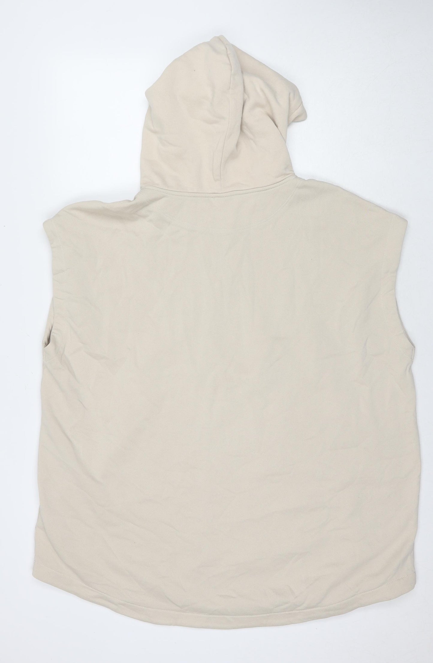 H&M Mens Beige Cotton Pullover Hoodie Size L