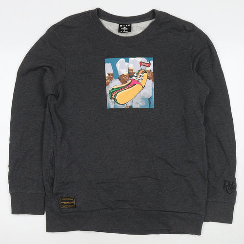 Mtee Mens Grey Cotton Pullover Sweatshirt Size XL - Hotdog