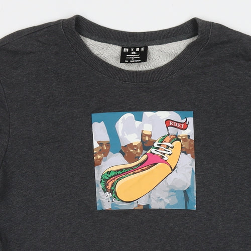 Mtee Mens Grey Cotton Pullover Sweatshirt Size XL - Hotdog