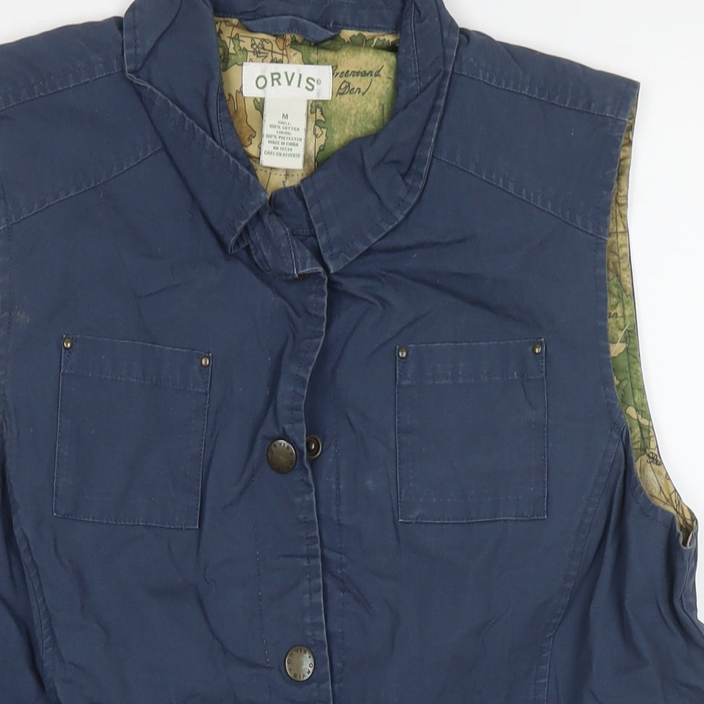 Orvis Womens Blue Gilet Waistcoat Size M Zip
