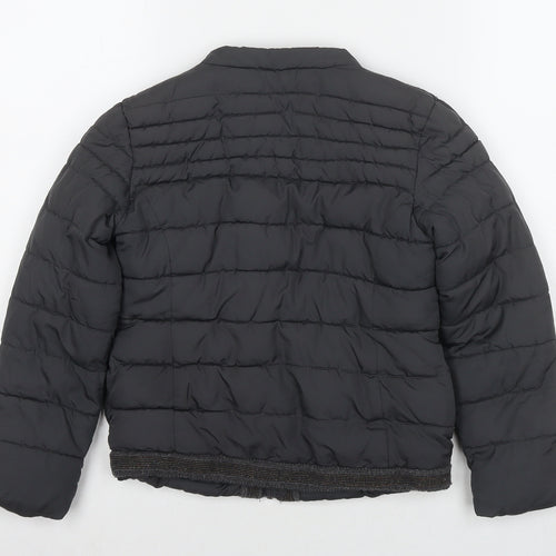 NEXT Girls Grey Puffer Jacket Jacket Size 8 Years Zip