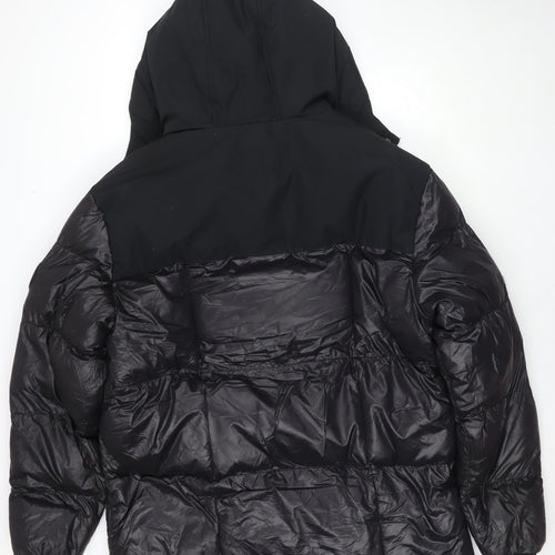 Closure Mens Black Puffer Jacket Coat Size XL Zip