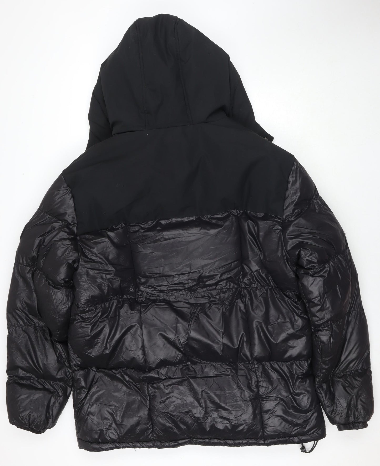 Closure Mens Black Puffer Jacket Coat Size XL Zip