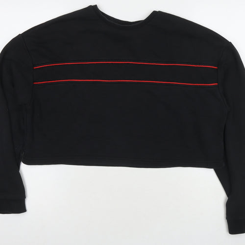 The Couture Club Womens Black Cotton Pullover Sweatshirt Size S Pullover - Cropped
