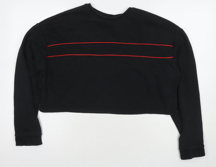 The Couture Club Womens Black Cotton Pullover Sweatshirt Size S Pullover - Cropped