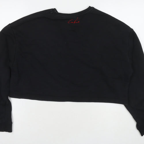The Couture Club Womens Black Cotton Pullover Sweatshirt Size S Pullover - Cropped