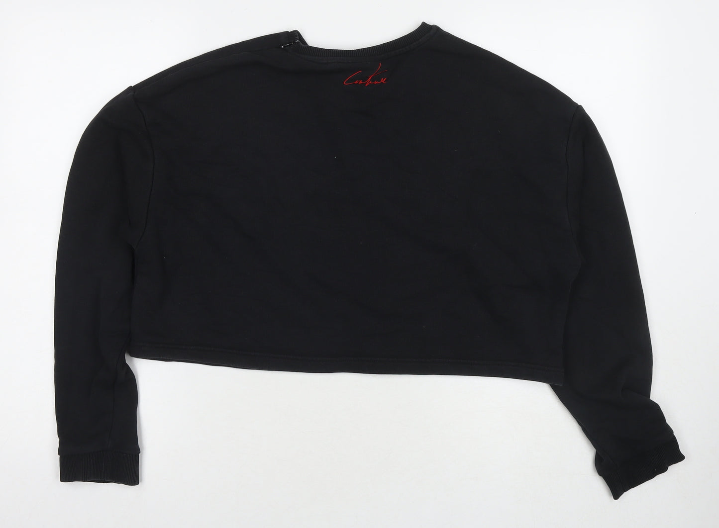 The Couture Club Womens Black Cotton Pullover Sweatshirt Size S Pullover - Cropped