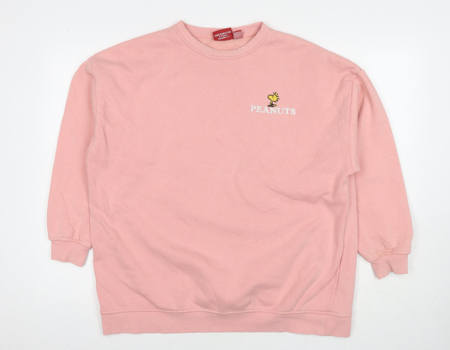 Peanuts Womens Pink Cotton Pullover Sweatshirt Size 10 Pullover - Peanuts Characters Size 10-12