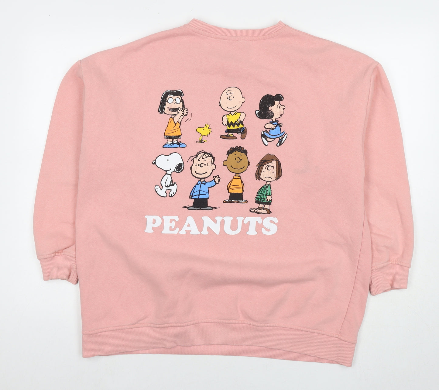 Peanuts Womens Pink Cotton Pullover Sweatshirt Size 10 Pullover - Peanuts Characters Size 10-12