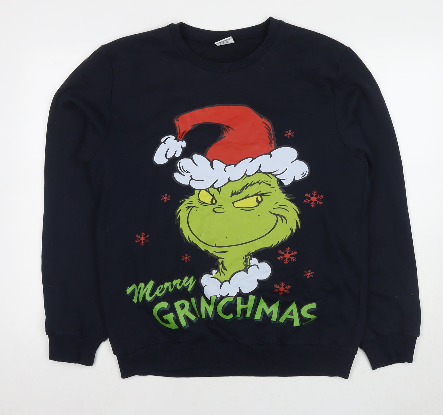 The Grinch Mens Blue Cotton Pullover Sweatshirt Size M - The Grinch Christmas