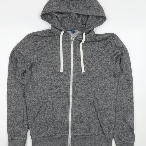 Divided by H&M Mens Grey Cotton Full Zip Hoodie Size S