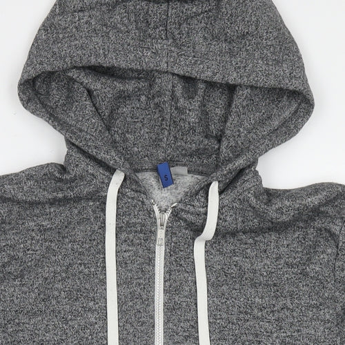 Divided by H&M Mens Grey Cotton Full Zip Hoodie Size S