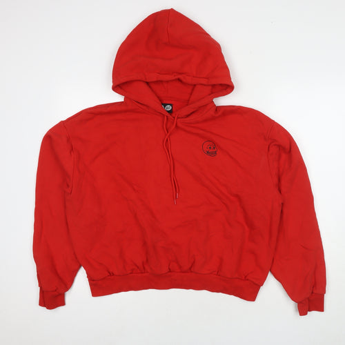 Cheap Monday Womens Red Cotton Pullover Hoodie Size L Pullover - Logo