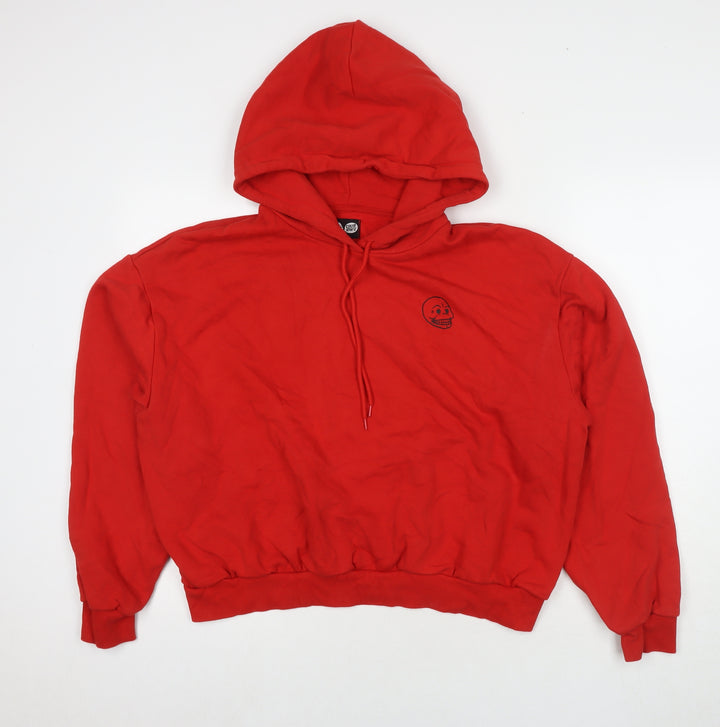 Cheap Monday Womens Red Cotton Pullover Hoodie Size L Pullover - Logo