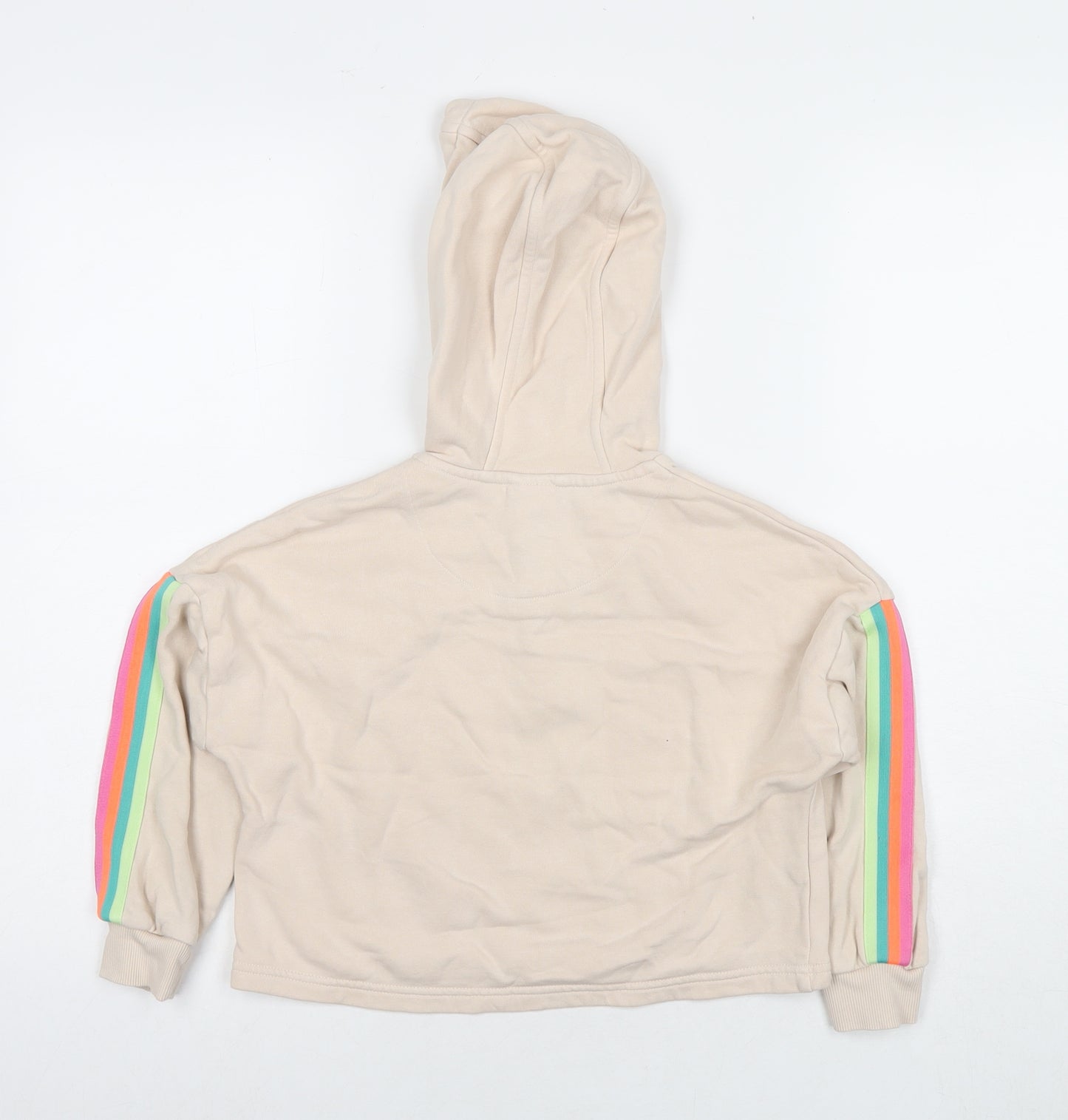 Marks and Spencer Girls Beige Polyester Pullover Hoodie Size 7-8 Years Pullover