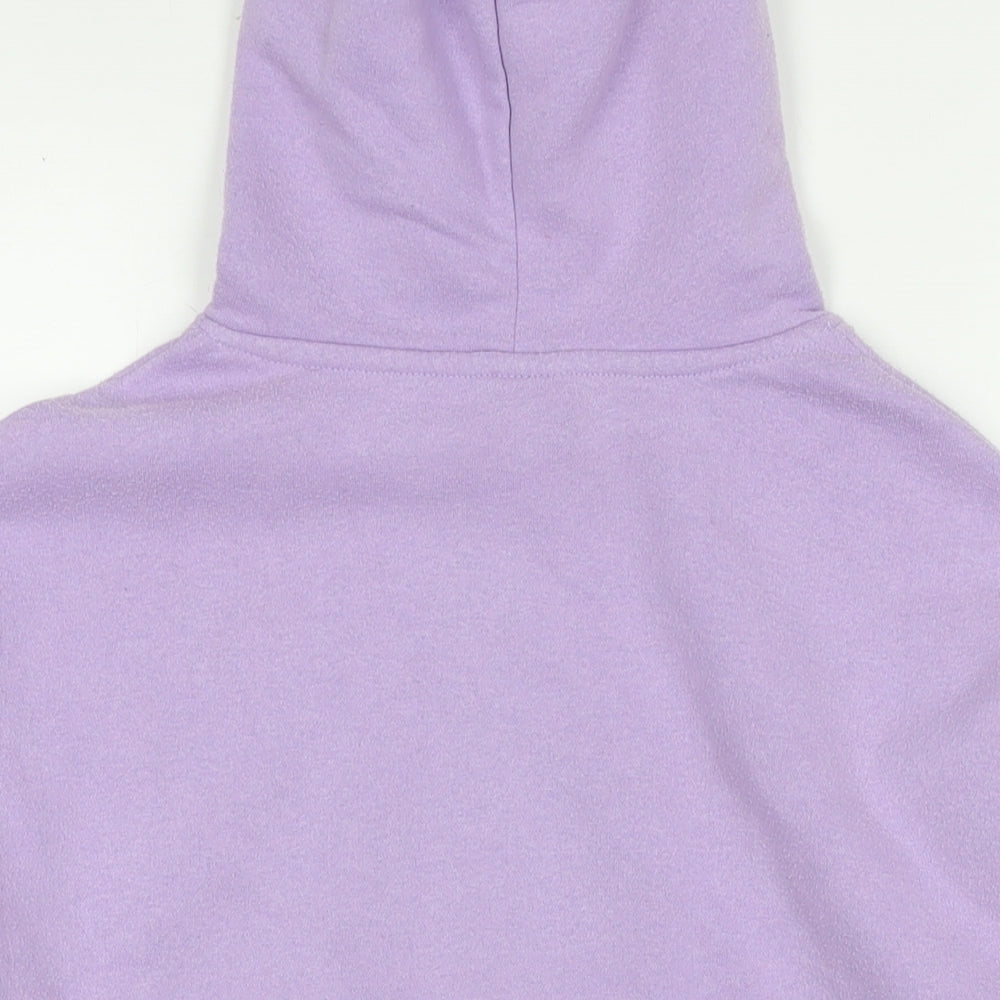 Zara Girls Purple Cotton Pullover Sweatshirt Size 13-14 Years Pullover - Flowers Graffiti