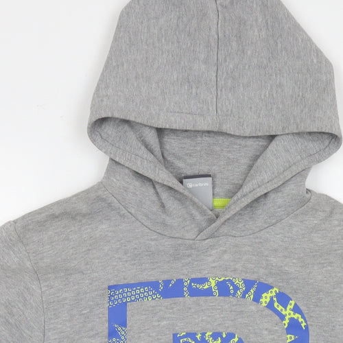 Carbrini Boys Grey Cotton Pullover Hoodie Size 13-14 Years Pullover - Logo
