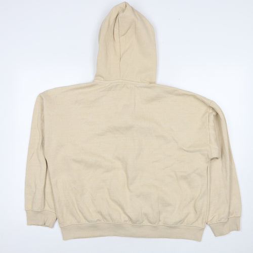 Boohoo Womens Beige Polyester Full Zip Hoodie Size S Zip