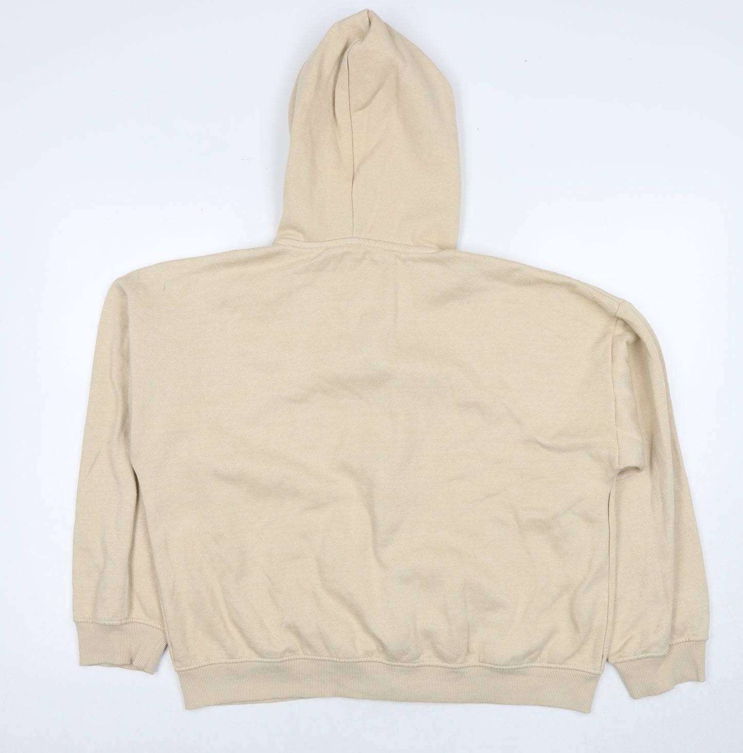 Boohoo Womens Beige Polyester Full Zip Hoodie Size S Zip