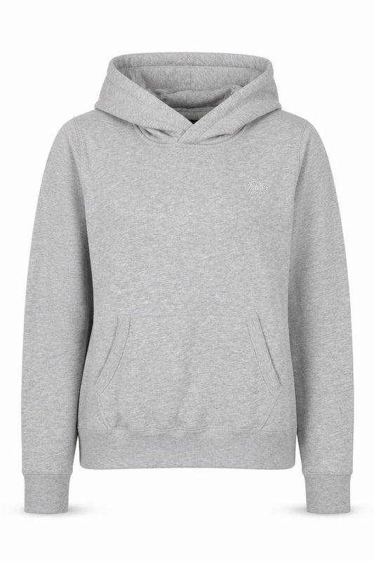 Front view of Soviet Black women’s red cotton pullover hoodie, size L, pullover