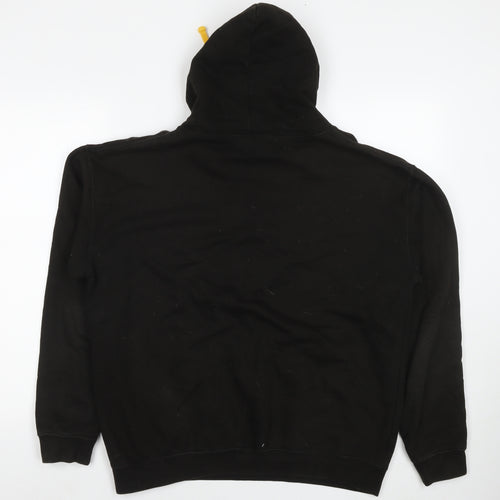Justhoods Mens Black Cotton Pullover Hoodie Size L