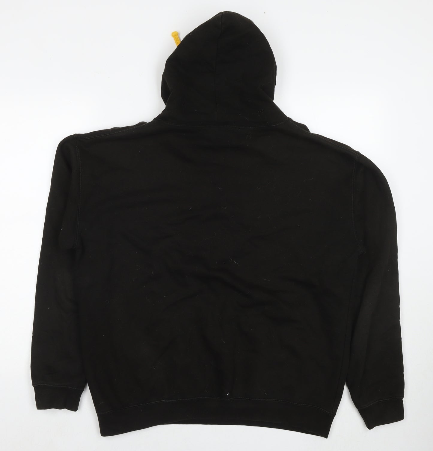 Justhoods Mens Black Cotton Pullover Hoodie Size L