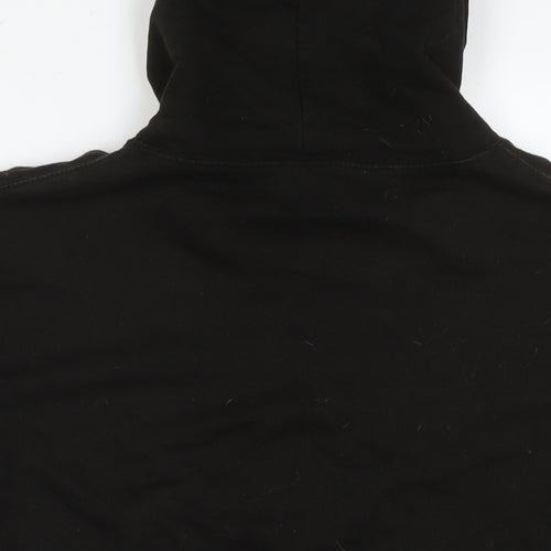 Justhoods Mens Black Cotton Pullover Hoodie Size L