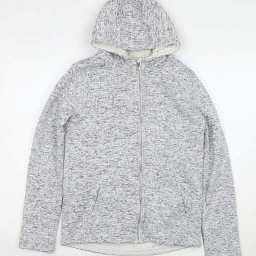 H&M Girls Grey Jacket Size 12-13 Years Zip - Age 12-14 Years