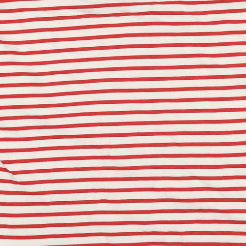 Zara Womens Red Striped Cotton Pullover Sweatshirt Size L Pullover