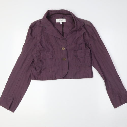 NEXT Womens Purple Jacket Size 12 Button