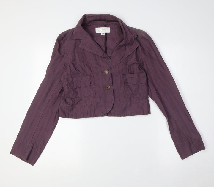 NEXT Womens Purple Jacket Size 12 Button