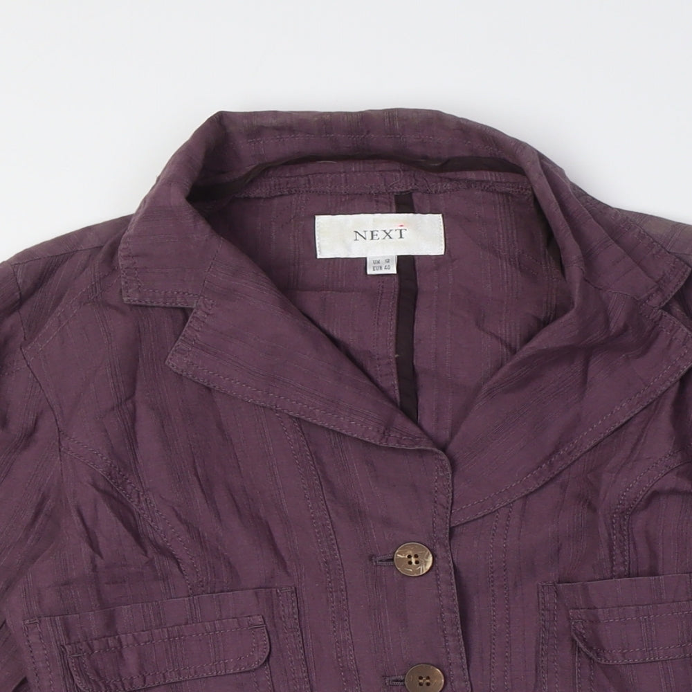NEXT Womens Purple Jacket Size 12 Button