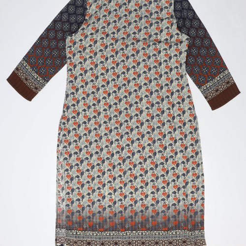 FusionBeats Womens Multicoloured Polyester Tunic Blouse Size S Round Neck