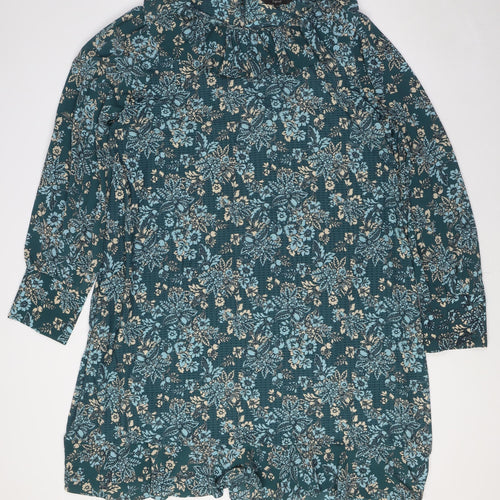NEXT Womens Green Polyester A-Line Size 20 Round Neck - Ruffled Collar
