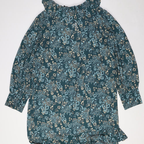 NEXT Womens Green Polyester A-Line Size 20 Round Neck - Ruffled Collar