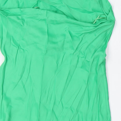 Zara Womens Green Viscose A-Line Size M Scoop Neck