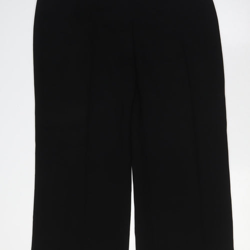 Marks and Spencer Womens Black Polyester Trousers Size 14 L31 in Regular Zip