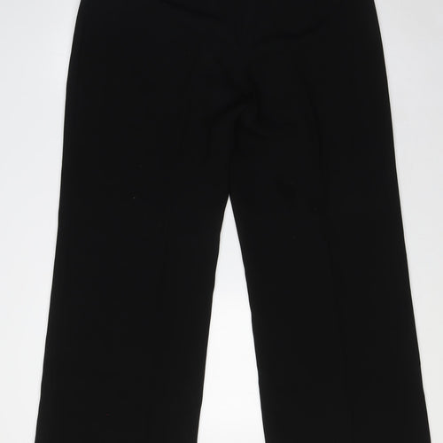 Marks and Spencer Womens Black Polyester Trousers Size 14 L31 in Regular Zip