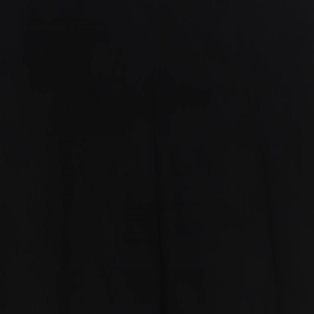 Marks and Spencer Womens Black Polyester Trousers Size 14 L31 in Regular Zip