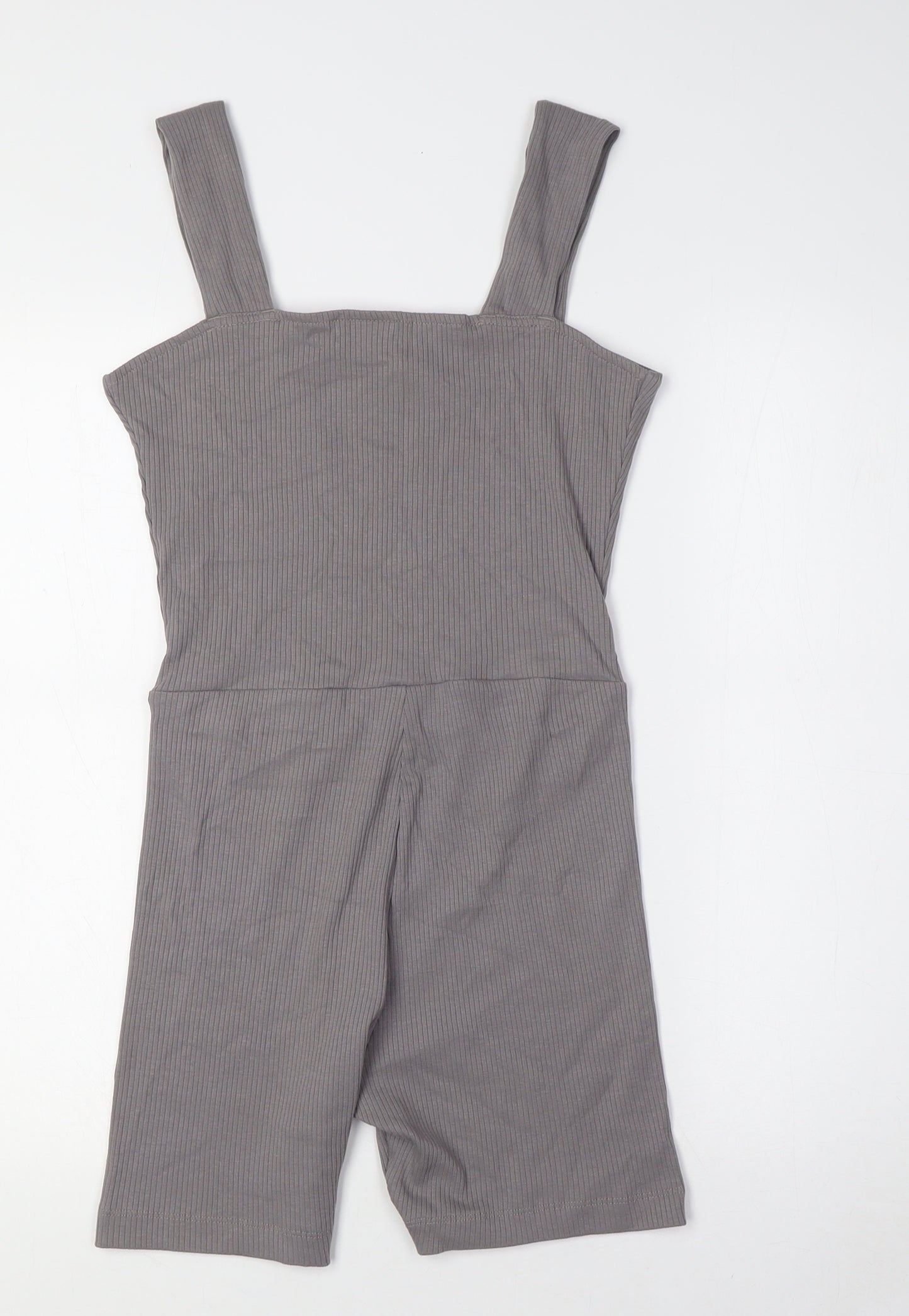 PUMA Womens Grey Cotton Playsuit One-Piece Size XS L5 in - Ribbed